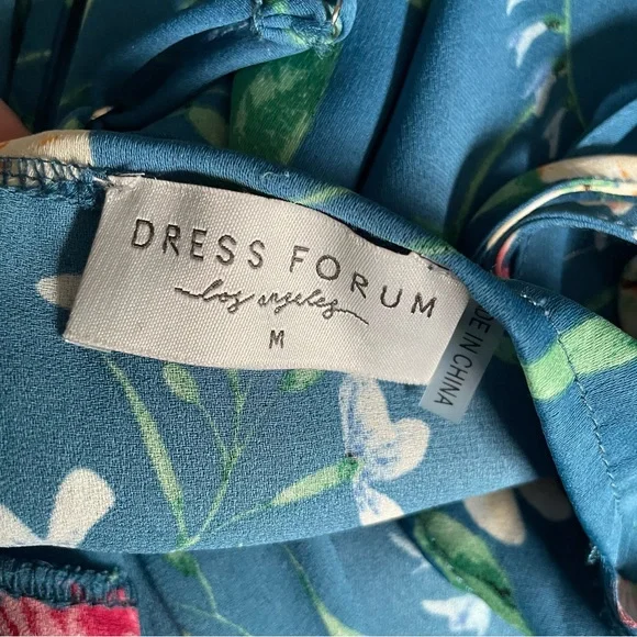 Dress Forum Ruffle Floral High Low Wrap Style Maxi Dress Size Medium Y2K Vibes - Picture 9 of 9